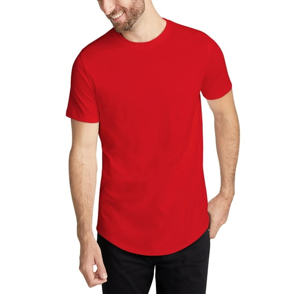 Hat and Beyond Men's Casual Hipster Round Hemline Side Zipper Tee Shirt