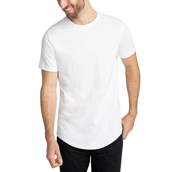 Hat and Beyond Men's Casual Hipster Round Hemline Side Zipper Tee Shirt