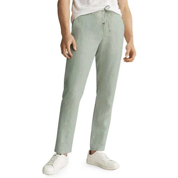 Hat and Beyond Men's Classic Slim-Fit Linen Pants with Waist Band