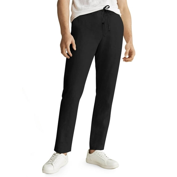 Hat and Beyond Men's Classic Slim-Fit Linen Pants with Waist Band