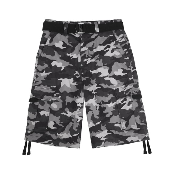 Hat and Beyond Men's Comfort Utility Multi Pockets Twill Cargo Shorts with Belt