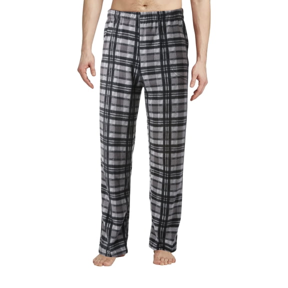 Hat and Beyond Men's Cozy Straight Fit Fuzzy Knit Homewear Plaid Flannel Pajama Pants