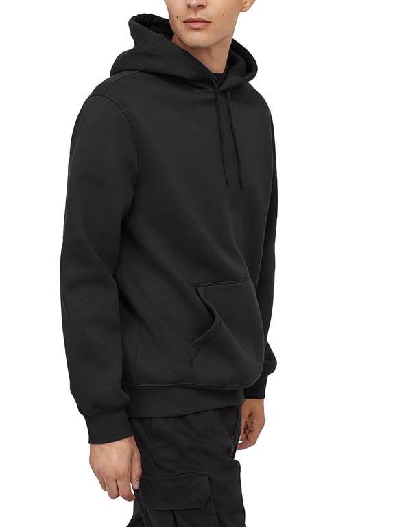 Men's Customizable Lightweight Pullover Hoodie 100% Cotton Face Half Moon Patch For Custom Branding