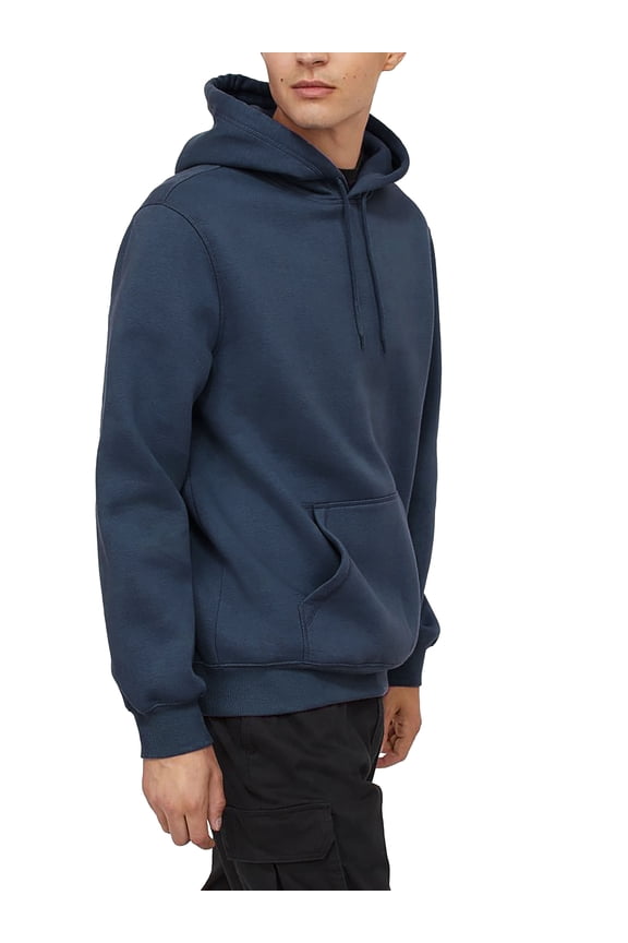 Men's Customizable Lightweight Pullover Hoodie 100% Cotton Face Half Moon Patch For Custom Branding