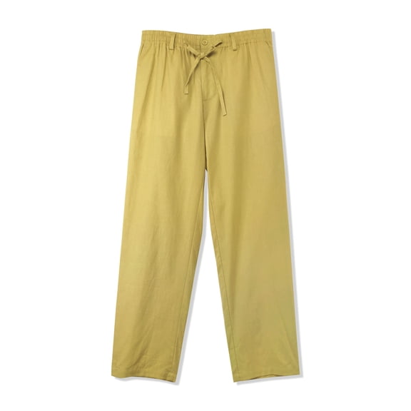 Hat and Beyond Men's Drawstring Linen Pants with Soft Skin Fabric
