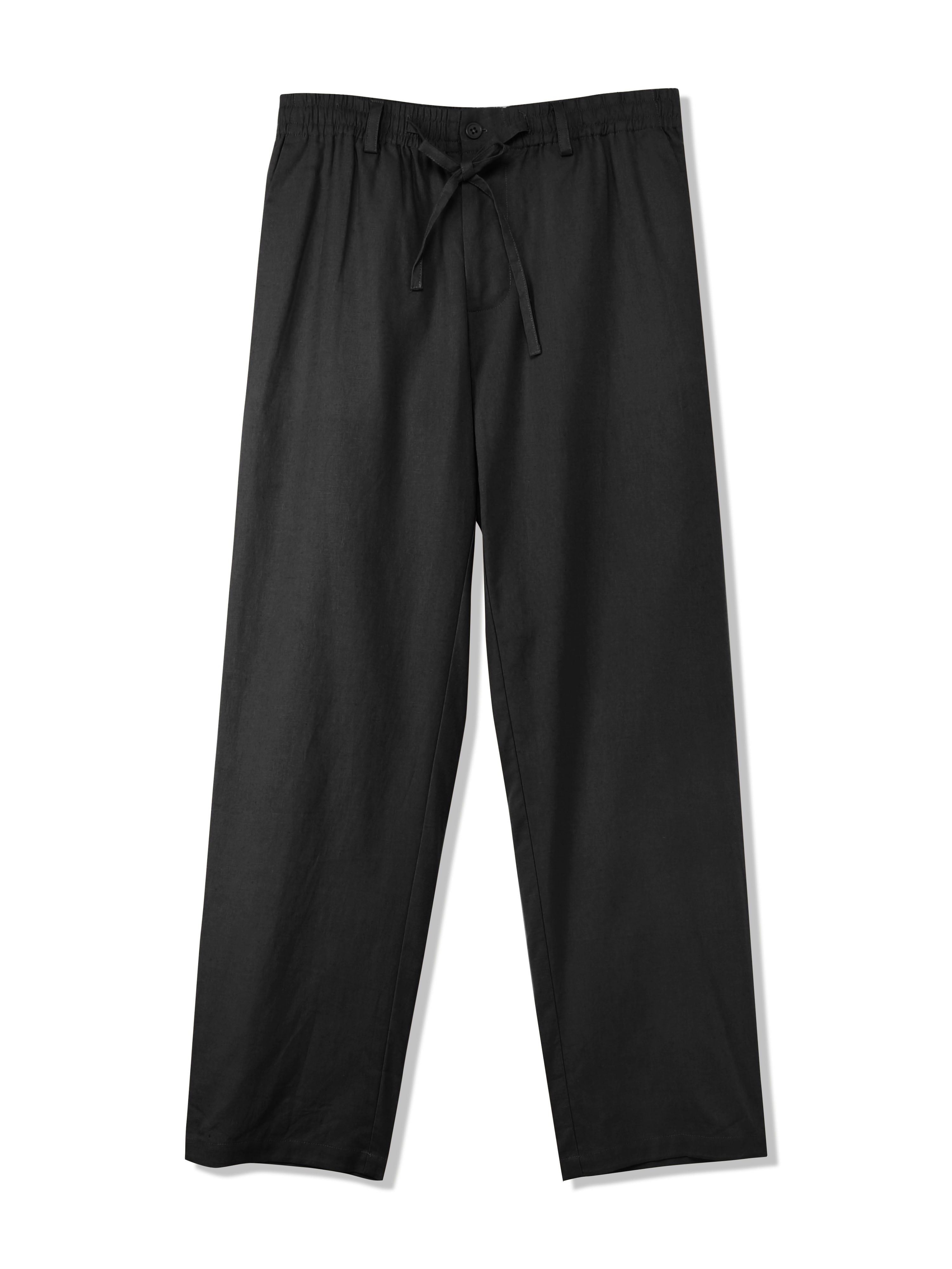 Hat and Beyond Men's Classic-Fit Drawstring Linen Pants, Soft Skin ...
