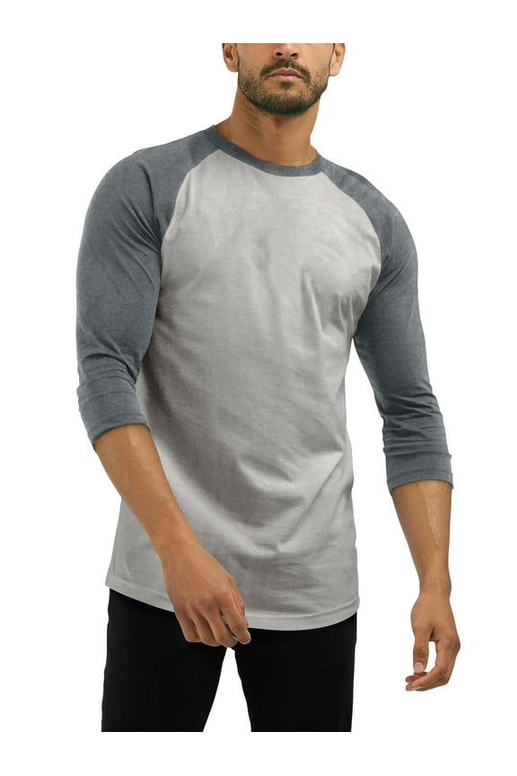 Men's Dual Material Baseball Sport 3/4 Sleeve Jersey Tee Shirt