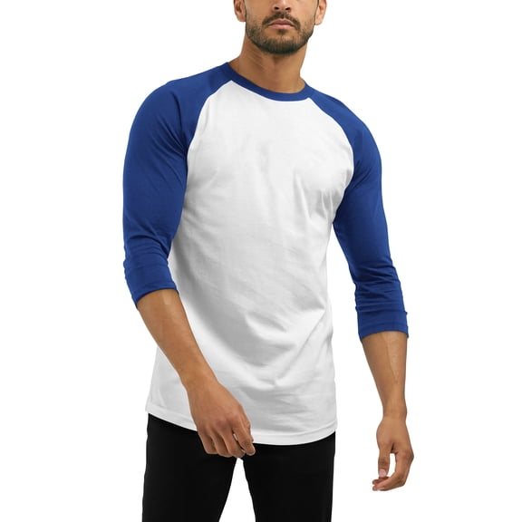 Hat and Beyond Men's Dual Material Baseball Sport 3/4 Sleeve Jersey Tee Shirt
