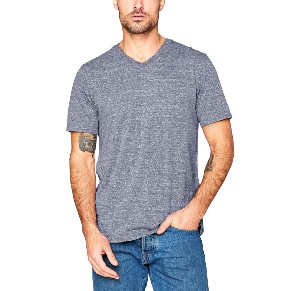 Hat and Beyond Men's Dual Material V Neck Lightweight Short Sleeve Tee Shirt