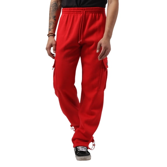 Hat and Beyond Men's Heavyweight Fleece Cargo Sweatpants with Multi Pockets