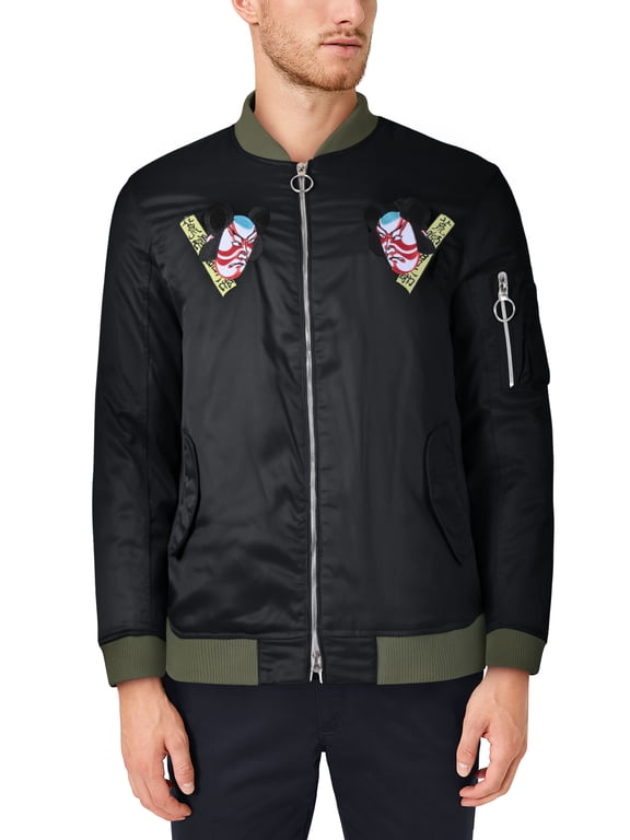 Men's Heavyweight Traditional Japanese Lore Patch Bomber Jacket