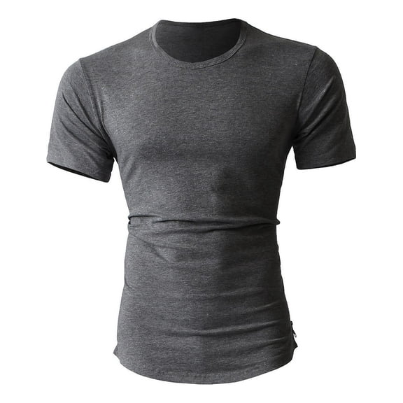 Hat and Beyond Men's Hip Hop Longtail Slim Fit Crew Neck Tee Shirts with Side Zipper