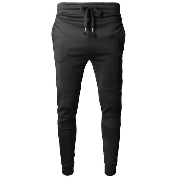 Hat and Beyond Men's Hip Hop Streetwear Fashion Biker Joggers With Front And Back Pockets