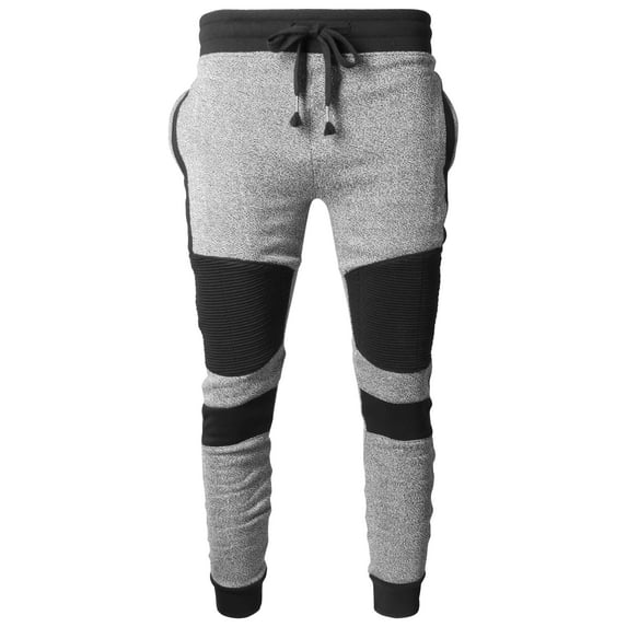 Hat and Beyond Men's Hip Hop Streetwear Fashion Biker Joggers With Front And Back Pockets