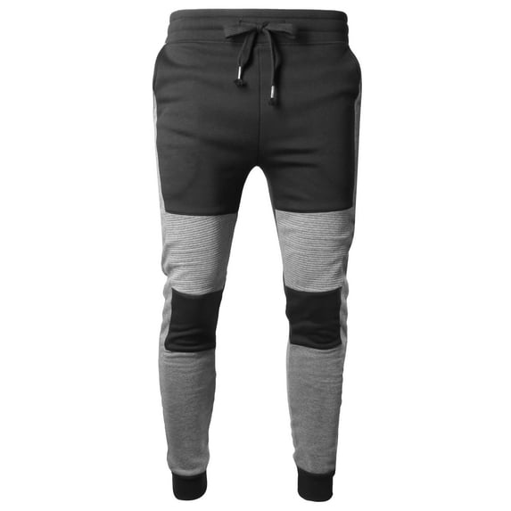 Hat and Beyond Men's Hip Hop Streetwear Fashion Biker Joggers With Front And Back Pockets