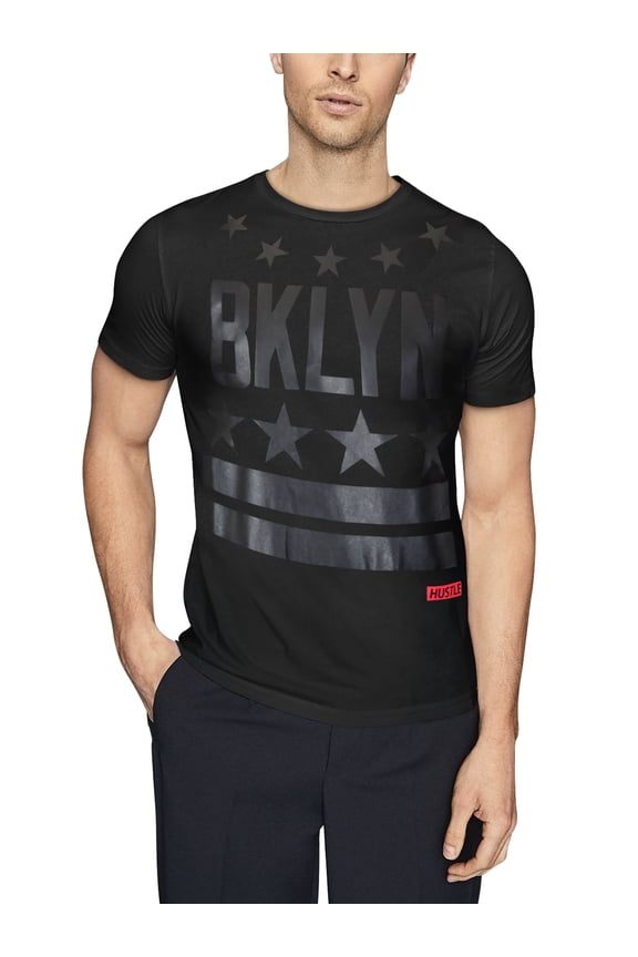 Men's Image Print Brooklyn City Stars Stripes Classic Tee Shirt