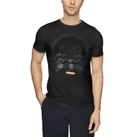 Hat and Beyond Men's Image Print Diamond Chain Crew Neck Classic Tee Shirt