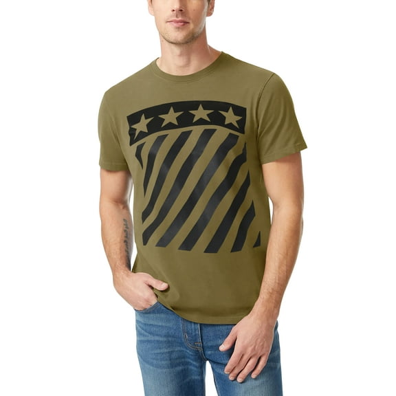 Hat and Beyond Men's Image Print Stars and Stripes Patriotic Crew Neck Tee Shirt