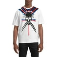 thumbnail image 1 of Hat and Beyond Men's Image Print Union Jack Skull England Flag Rhinestone T Shirt, 1 of 6