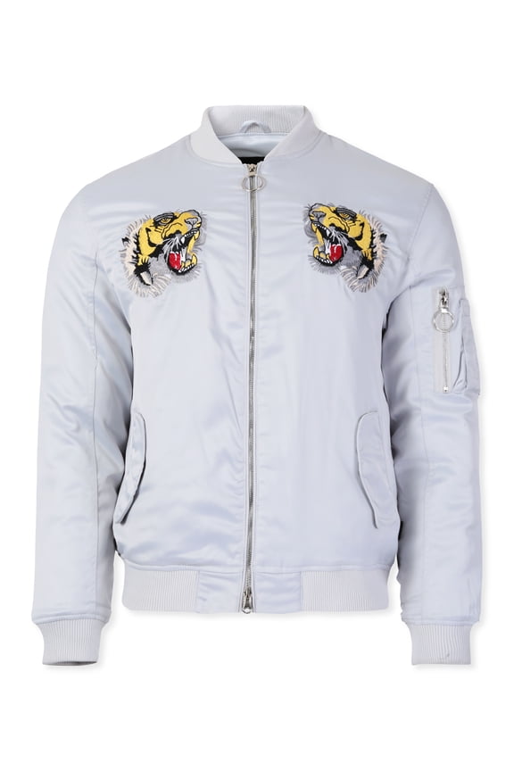 Men's Legendary Japanese Asian Folklore Embroidered Patch Bomber Jacket