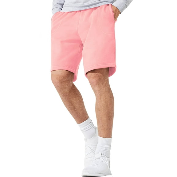 Hat and Beyond Men's Lightweight Brushed Fleece Elastic Sweat Shorts with Pockets