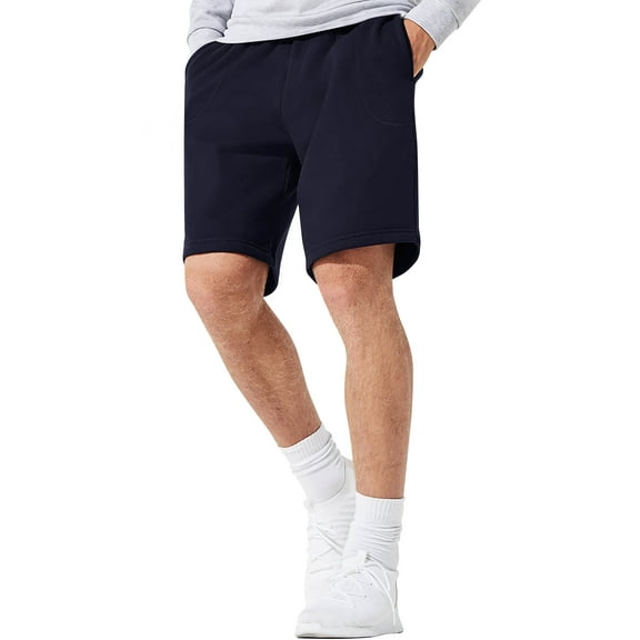 Hat and Beyond Men's Lightweight Brushed Fleece Elastic Sweat Shorts with Pockets