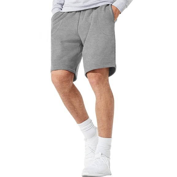 Hat and Beyond Men's Lightweight Brushed Fleece Elastic Sweat Shorts with Pockets