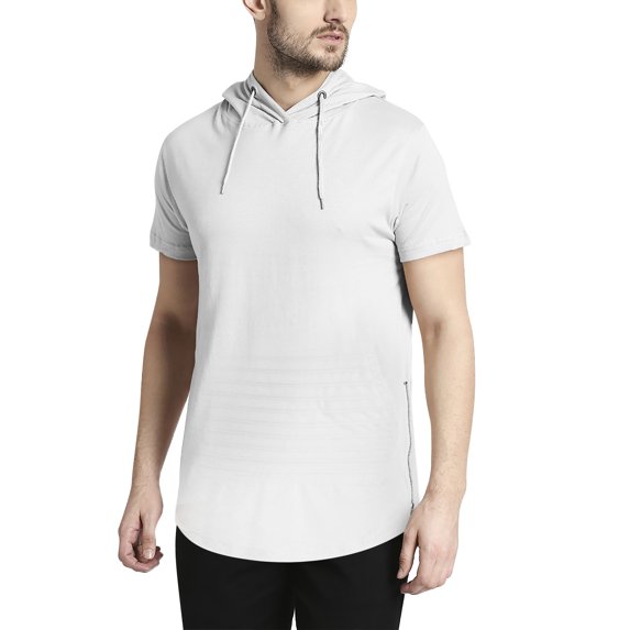 Hat and Beyond Men's Lightweight Hipster Ruffled Front Pocket Hooded Tee Shirt