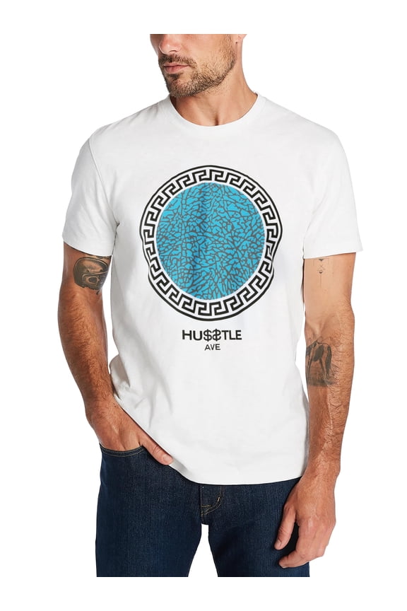 Men's Lightweight Image Print Abstract Circle Pattern Tee Shirt