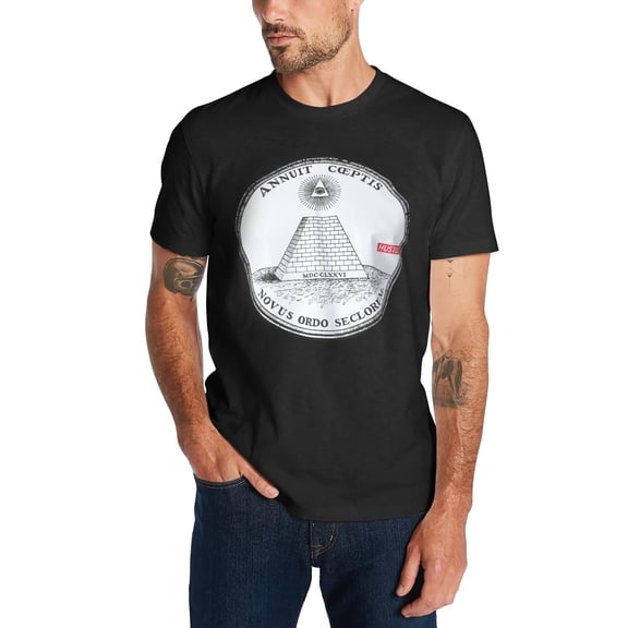 Hat and Beyond Men's Lightweight Image Print New World Order Crew Neck Tee Shirt