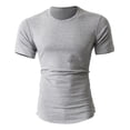 thumbnail image 1 of Hat and Beyond Men's Longtailed Crew Neck Short Sleeve T-Shirts with Side Zipper, 1 of 4