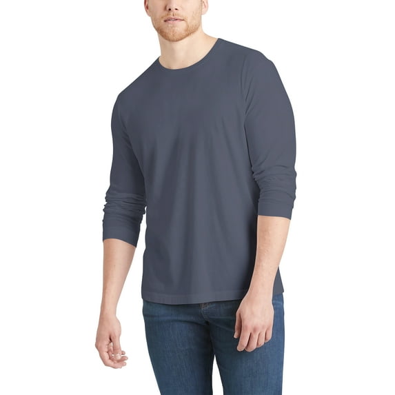 Hat and Beyond Men's Organic Premium Cotton Garment Dye Long Sleeve T Shirt