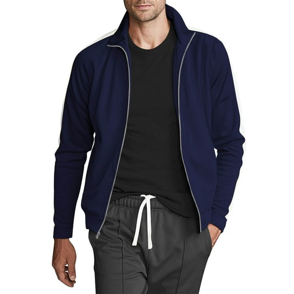Hat and Beyond Men's Performance Two Tone Track Jacket