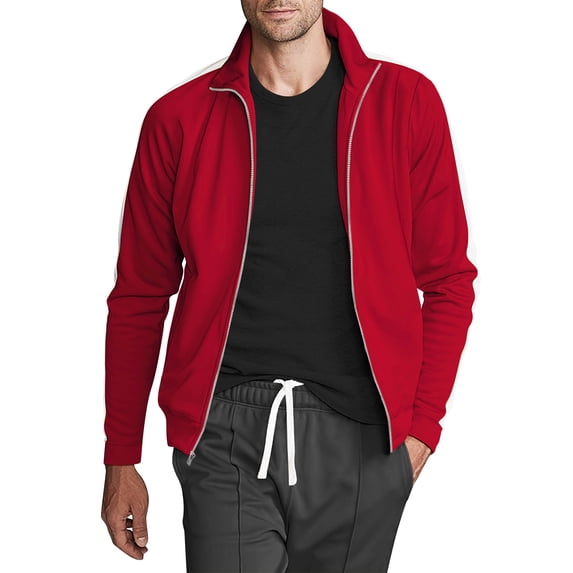 Hat and Beyond Men's Performance Two Tone Track Jacket