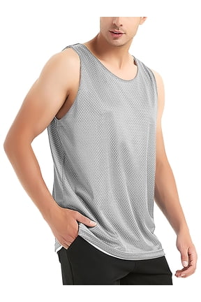 Men's Plain Athletic Uniform Reversible Basketball Jersey Mesh Tank Top