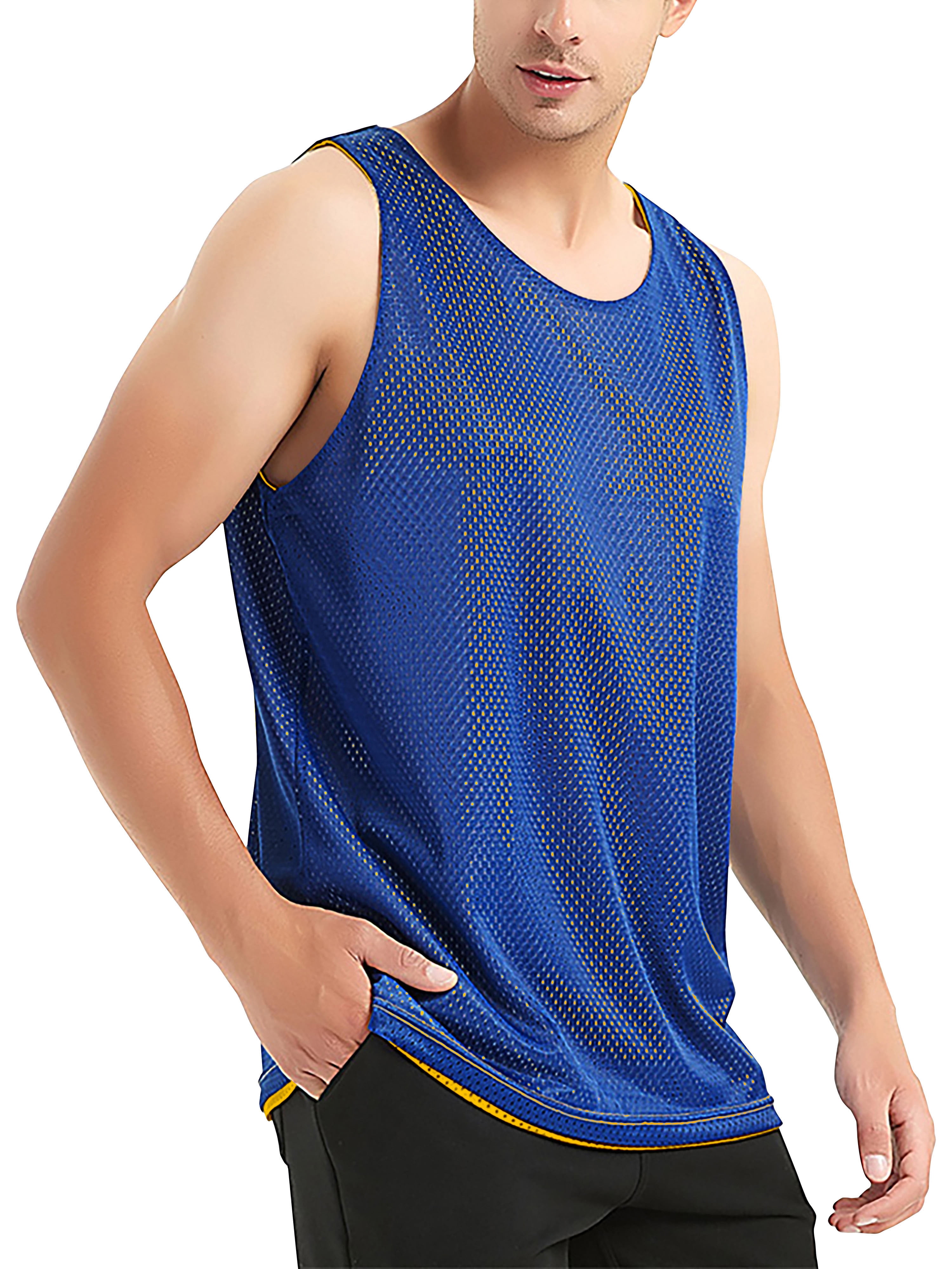 Hat and Beyond Men's Plain Athletic Uniform Reversible Basketball