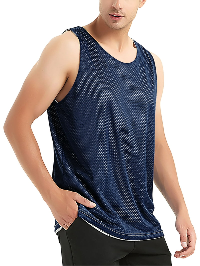 Hat and Beyond Men's Made Reversible Basketball Jersey Tank