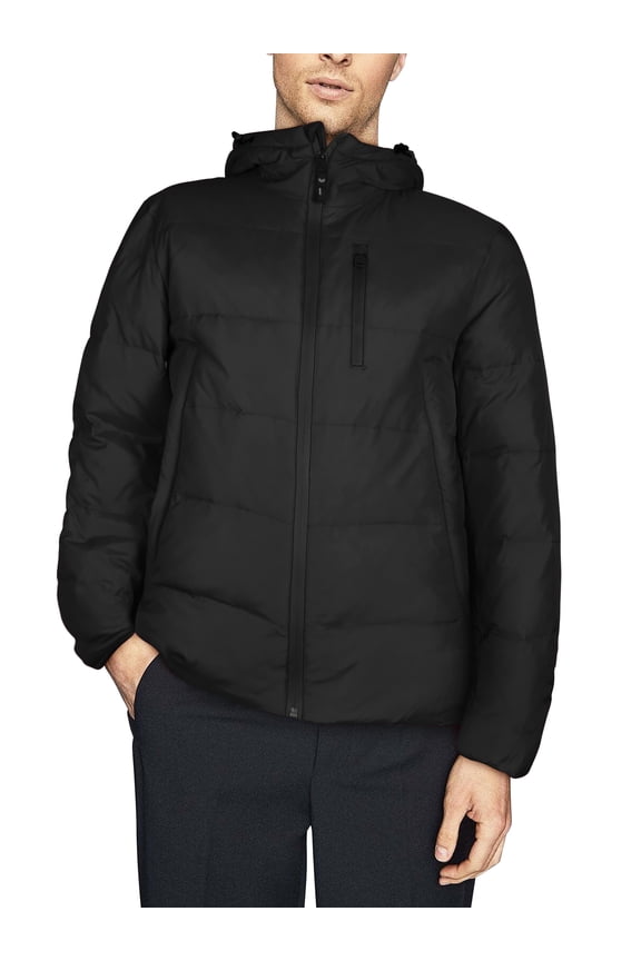 Men's Premium Parka Hooded Jacket with Zipper Closure and Rib-Knit Cuff