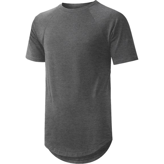 Hat and Beyond Men's Short Sleeve Longline Raglan T-Shirts