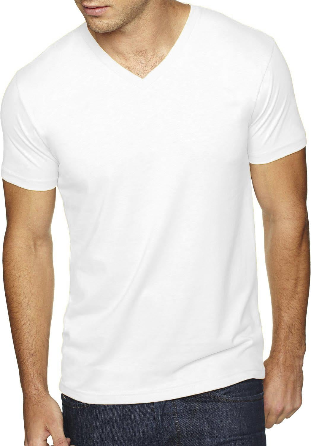 Hat and Beyond Men's Short Sleeve Premium Solid Cotton V Neck T-Shirts