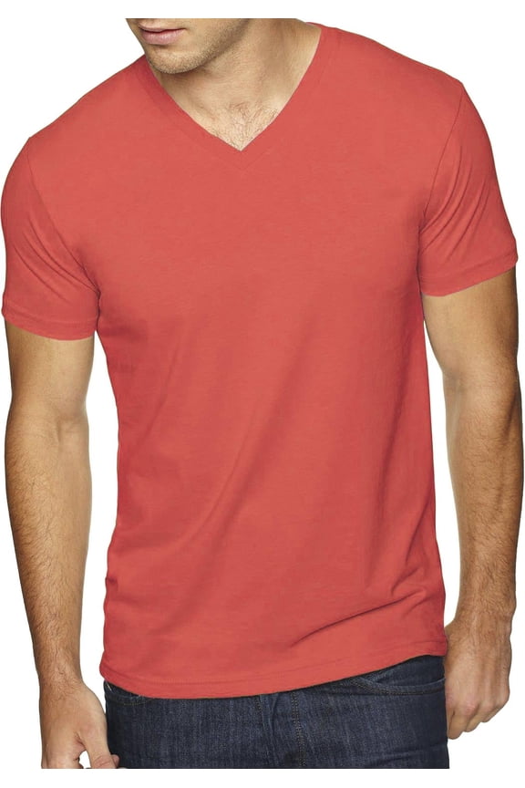 Men's Short Sleeve Premium Solid Cotton V Neck T-Shirts