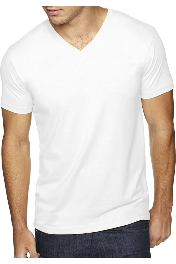 Men's Short Sleeve Premium Solid Cotton V Neck T-Shirts