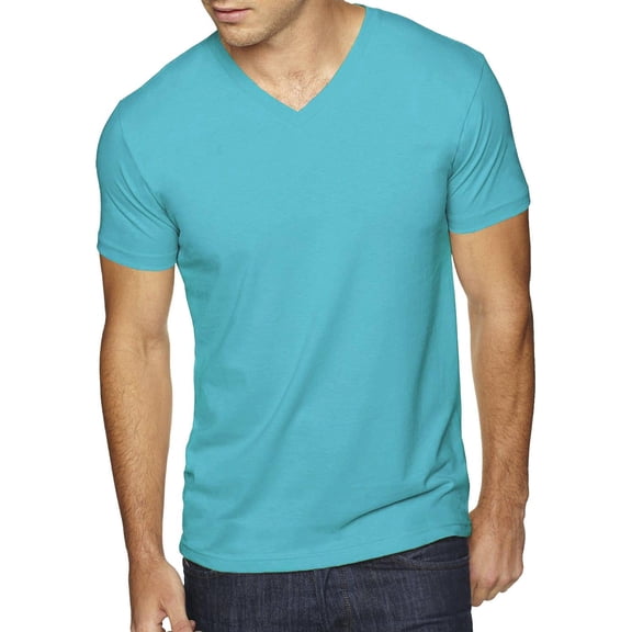Hat and Beyond Men's Short Sleeve Premium Solid Cotton V Neck T-Shirts