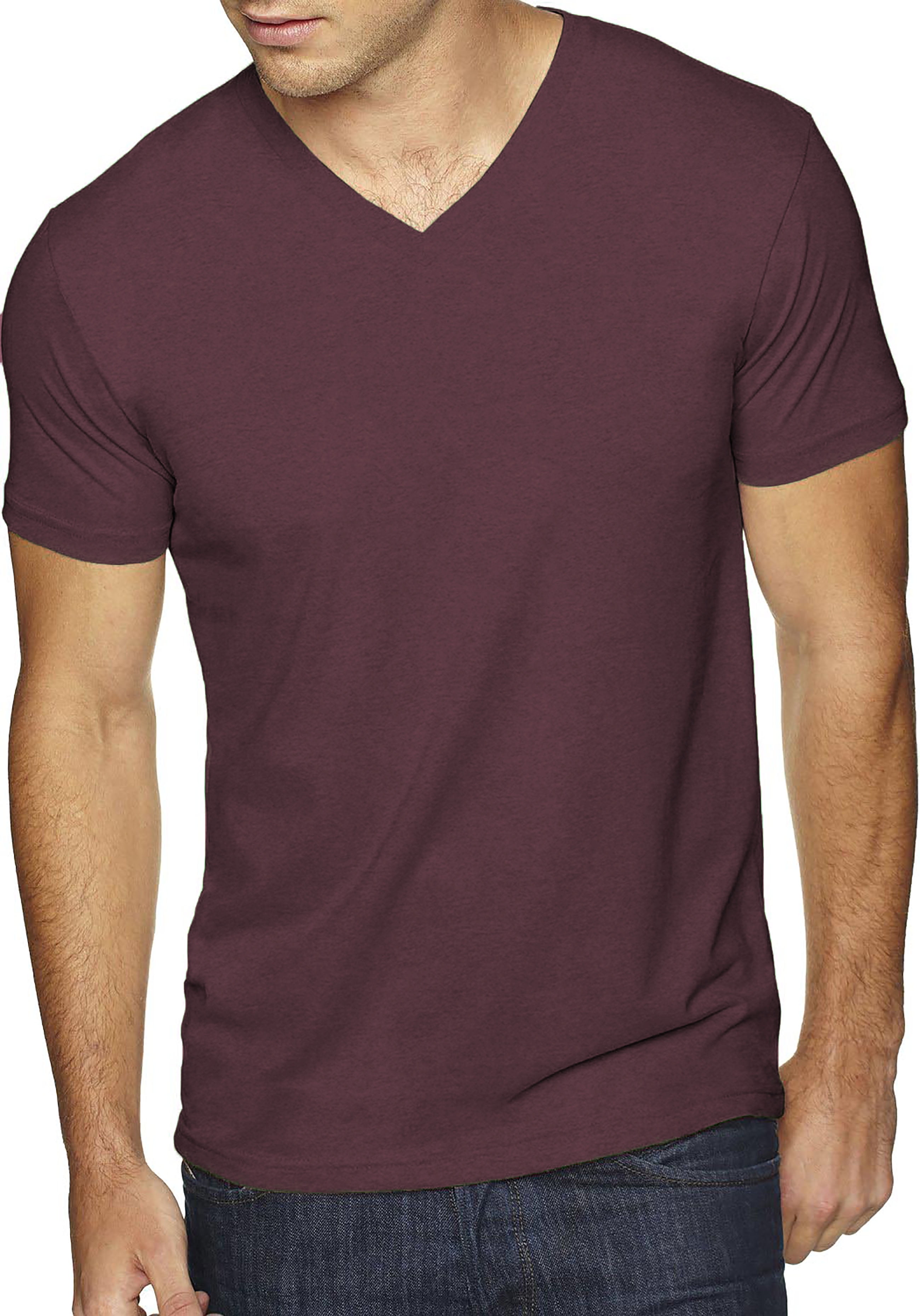 Hat and Beyond Men's Premium Cotton V Neck T Shirts, Short Sleeve ...