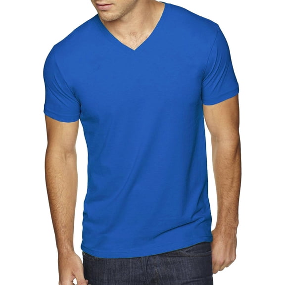 Hat and Beyond Men's Short Sleeve Premium Solid Cotton V Neck T-Shirts