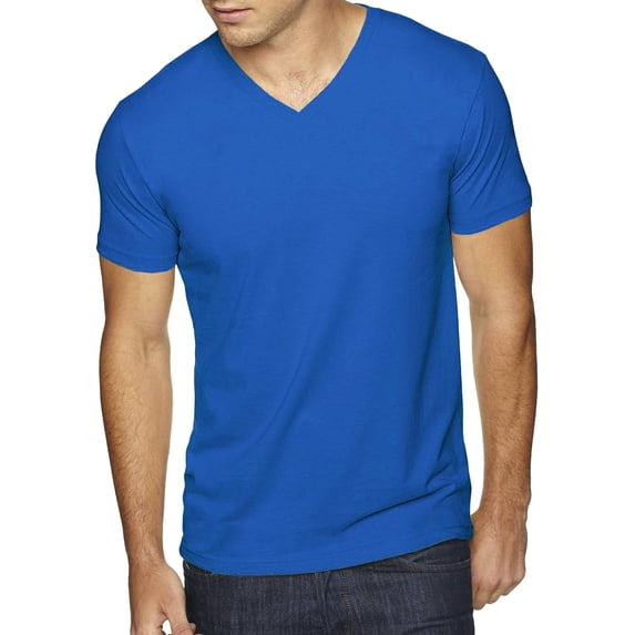Hat and Beyond Men's Short Sleeve Premium Solid Cotton V Neck T-Shirts