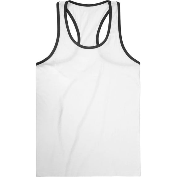 Hat and Beyond Men's Slim Fit Gym Athletic Racer Back Tank Top With Contrast Binding