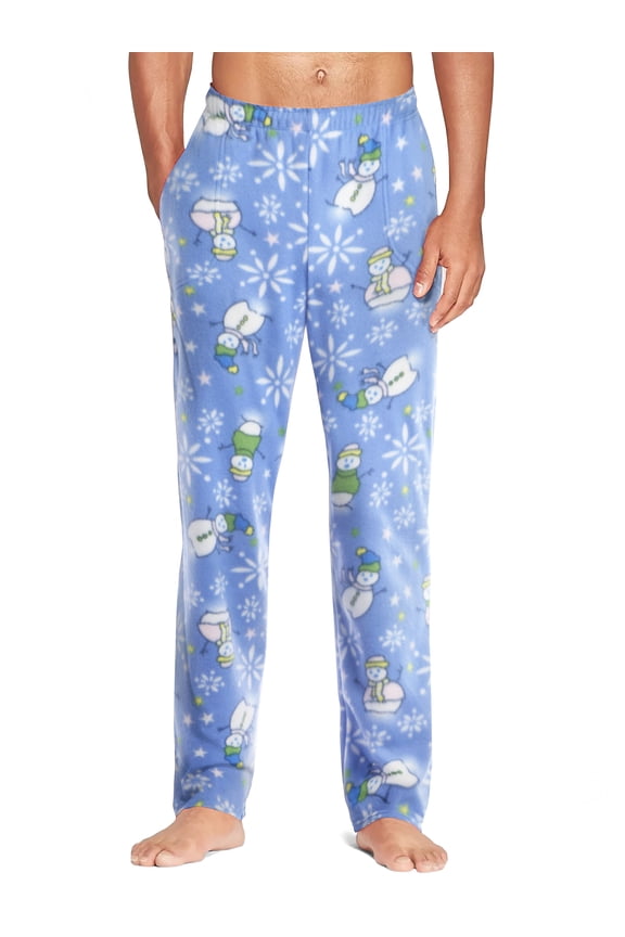 Men's Soft Plush Teddy Brushed Pajama Pants with Christmas Pattern