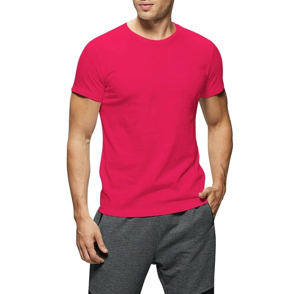 Hat and Beyond Men's Solid Short Sleeve Crew Neck T-Shirts S-5XL Big and Tall