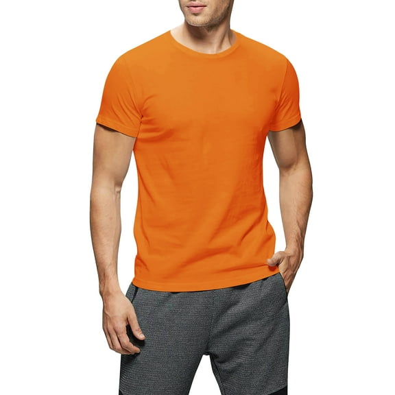 Hat and Beyond Men's Solid Short Sleeve Crew Neck T-Shirts S-5XL Big and Tall